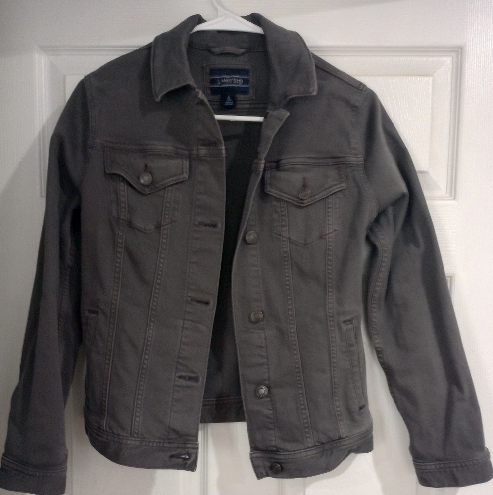 Lands End Grey Denim Jacket